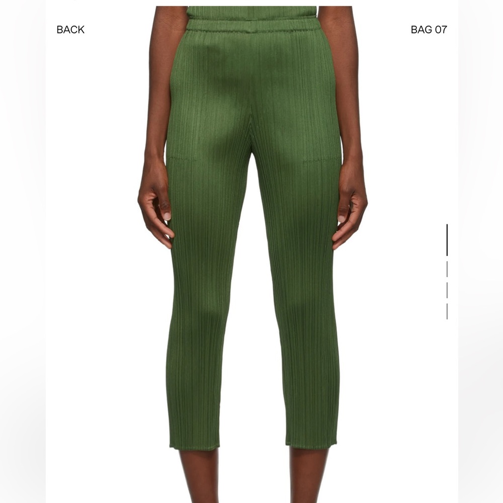 Pleats Please by Issey Miyake Khaki Green Trousers